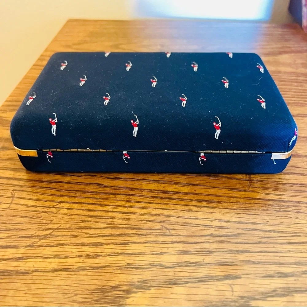 Vintage Golf Motif Cuff Link Storage Box